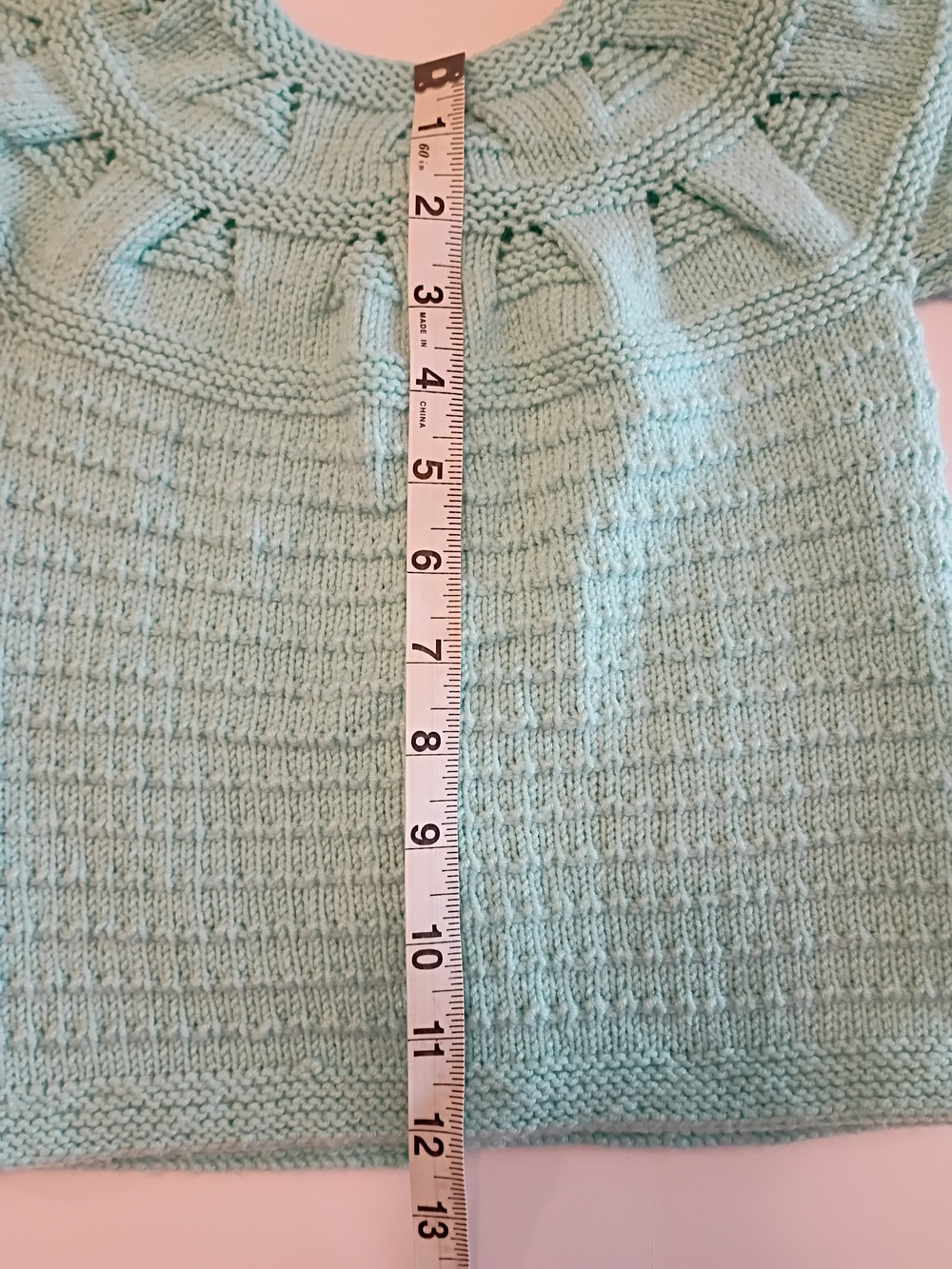 Hand-Knit Light Blue Toddler Sweater Cardigan - Picture 5 of 8